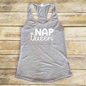 👑 Nap Queen - princess crown - grey tank top